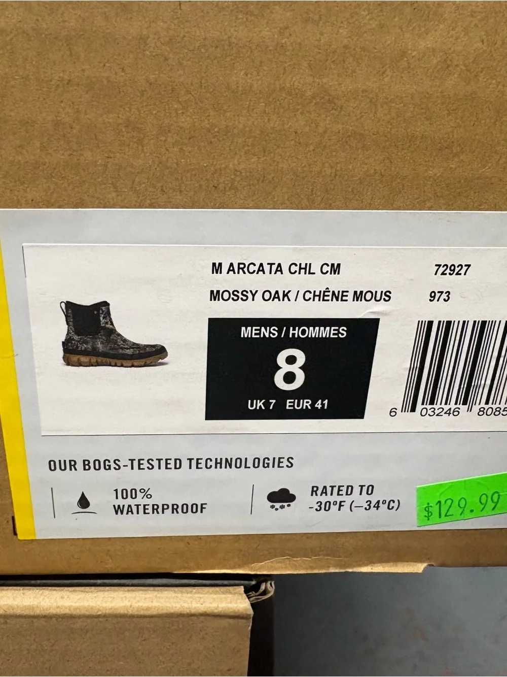Mossy Oak Camo Waterproof Boots in Brown and Green